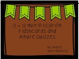 Multiplication Flashcard Pack and Quizzes (0 - 12)