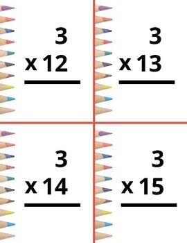 Preview of Multiplication Flashcards 0-15 (up to 15)