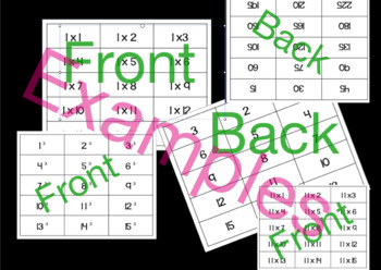 Preview of Multiplication Flashcards: 1-15 X factors 1-15 plus squares and Cubes