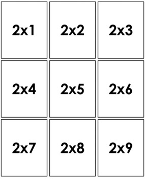 Multiplication Flashcards 2-12 by Justis Day | TPT