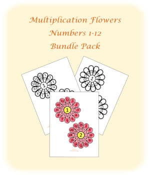 Preview of Multiplication Flowers 1-12 BUNDLE PACK