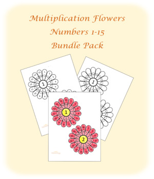 Preview of Multiplication Flowers 1-15 BUNDLE PACK