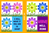 Free Multiplication Arrays Worksheets with Flowers Spring Math Facts Practice