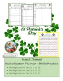Multiplication Fluency ~ March Themed ~ Drills or Practice Pages