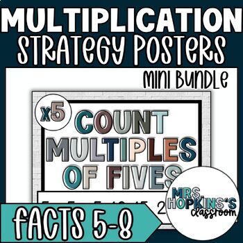 Preview of 3rd Grade Multiplication Facts 5 6 7 8 Fluency Lessons Posters Worksheets Bundle