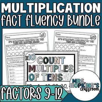 Preview of 3rd Gr Multiplication Facts 9 10 11 12 Fluency Lessons Worksheets Posters Bundle