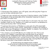 Multiplication Fluency and Accuracy Data Tracking Sheets