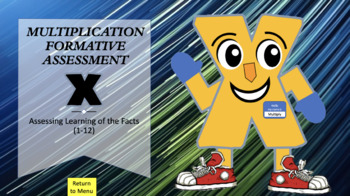 Preview of Multiplication Formative Assessment: Assessing Learning of the Facts (1-12)