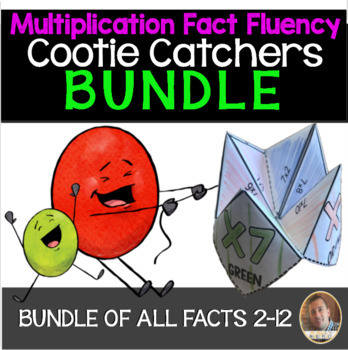 Preview of Multiplication Fortune Teller Cootie Catcher Game Bundle