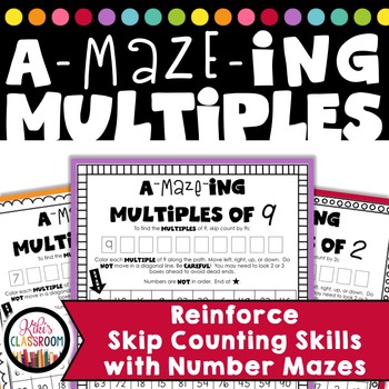 Preview of FREE Multiplication Worksheets - Fun Mazes to Practice Multiples & Skip Counting