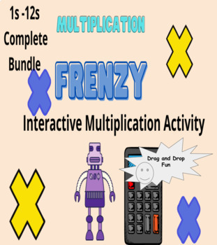 Preview of Multiplication Frenzy Facts(1-12) Drag & Drop Interactive Activity-Bundle