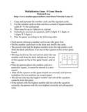 Multiplication Game - 9 Game Boards