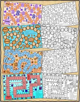 multiplication game boards for x2 x3 x4 x5 x6 x7 x8