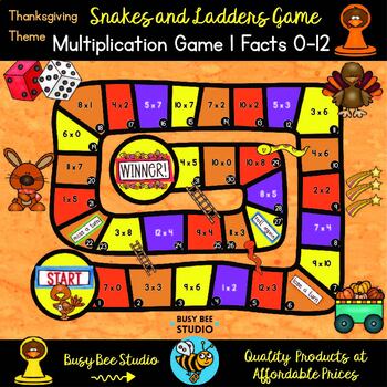 Multiplication Game | Facts 0-12 | Thanksgiving Theme by Busy Bee Studio