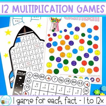 multiplication fluency games for 0 to 12x by teaching trove tpt