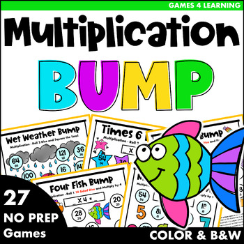 Preview of Multiplication Games: 27 Printable Multiplication Bump Games for Facts Fluency