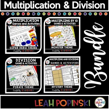 Preview of Multiplication Games - Division Games - 3rd and 4th Grades - Bundled!