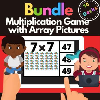 Preview of Multiplication Games With Array Pictures Boom Cards ™