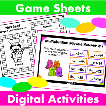 multiplication worksheets games activities bundle multiplication fact fluency