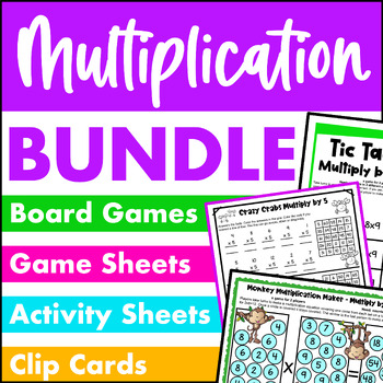 Preview of Multiplication Worksheets, Games & Activities Bundle Multiplication Fact Fluency