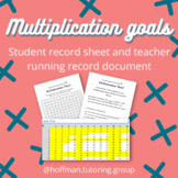 Multiplication Goals Student Sheet and Teacher Document