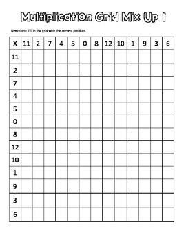 Multiplication Grid Mix Up by Mama loves noodles | TpT