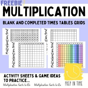 Preview of Multiplication Grids - Times Tables Practice