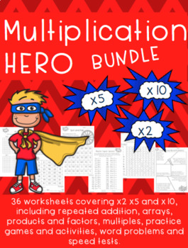 multiplication hero bundle x2 x5 x10 by the learning trail tpt