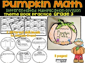 Preview of Multiplication Division Halloween Pumpkin Project Grade 3