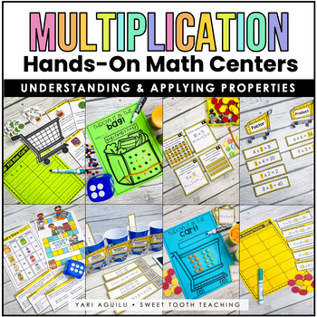 Preview of Properties of Multiplication 3rd Grade Math Centers | Task Cards & Games