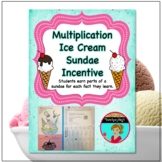 Multiplication Facts Ice Cream Sundae Incentive Ticket and Test