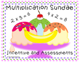 Multiplication Ice Cream Sundae Incentive and Assessments