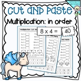 Multiplication (In Order) Cut and Paste Math Worksheets / 