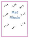 Multiplication In a Minute Worksheets