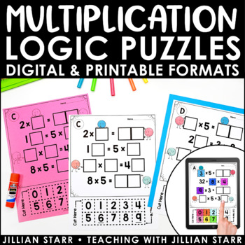 Preview of Multiplication Logic Puzzles | Digital & Printable | Distance Learning