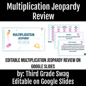 Preview of Multiplication Jeopardy Review | Editable