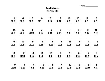 mad minute multiplication worksheets 2 times table