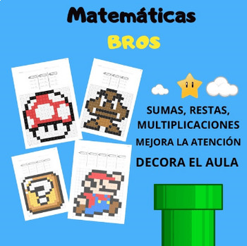 Preview of Multiplication Mario Bros - Color by number