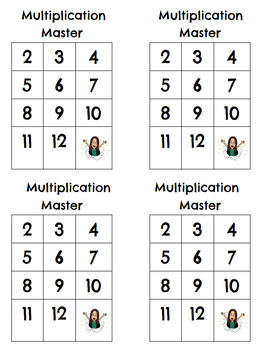 Preview of Multiplication Master- Incentive Chart