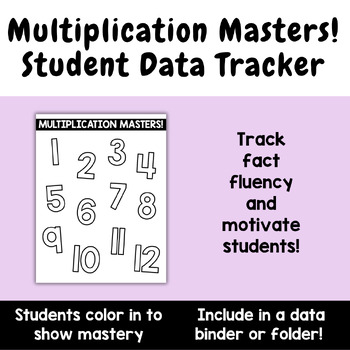 Preview of Multiplication Masters | Fact Fluency Tracker | Student Data Binder Insert