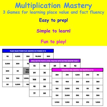 Preview of Multiplication Mastery: Games for Fact Fluency, Powers of Ten, and Place Value