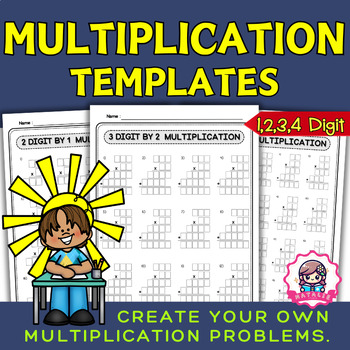 Preview of Multiplication Mastery Template | 1,2,3,4 Digit | Standard algorithm | Math