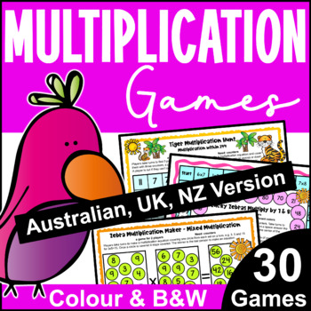 Preview of Multiplication Maths Board Games for Fact Fluency [Australia UK NZ Edition]