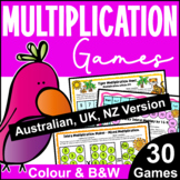 Multiplication Maths Board Games for Fact Fluency [Austral