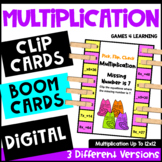 Multiplication Fact Fluency Practice: Math Boom Cards, Cli