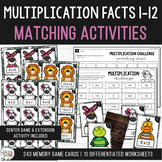 Multiplication Math Center Memory Match Game & Differentia
