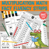 Multiplication Math Fact Fluency Strips Worksheet, Multipl
