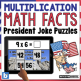 Multiplication Math Fact Practice | Presidents Day Joke Pu