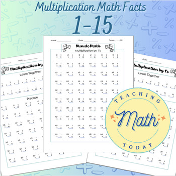 Preview of Multiplication Math Facts 1-15