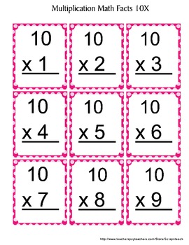 Multiplication Math Facts by ScrapNteach | Teachers Pay Teachers